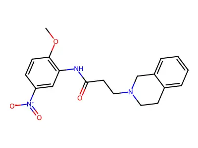 3-(3,4-dihydro-1H-isoquinolin-2-yl)-N-(2-methoxy-5-nitrophenyl)propanamide structure