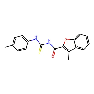 3-methyl-N-[(4-methylphenyl)carbamothioyl]-1-benzofuran-2-carboxamide structure