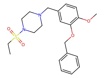 1-[3-(Benzyloxy)-4-methoxybenzyl]-4-(ethylsulfonyl)piperazine structure