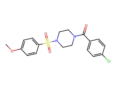 (4-Chlorophenyl)-[4-(4-methoxyphenyl)sulfonylpiperazin-1-yl]methanone structure