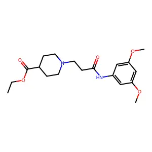 Ethyl 1-[3-(3,5-dimethoxyanilino)-3-oxopropyl]-4-piperidinecarboxylate structure
