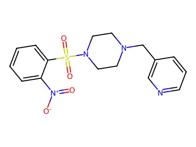 1-(2-Nitrophenyl)sulfonyl-4-(pyridin-3-ylmethyl)piperazine structure