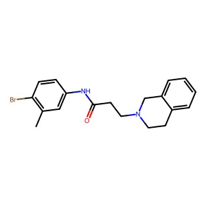 N-(4-bromo-3-methylphenyl)-3-(3,4-dihydro-1H-isoquinolin-2-yl)propanamide structure