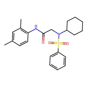 2-[benzenesulfonyl(cyclohexyl)amino]-N-(2,4-dimethylphenyl)acetamide structure