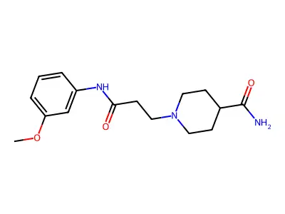 1-[3-(3-Methoxyanilino)-3-oxopropyl]piperidine-4-carboxamide structure