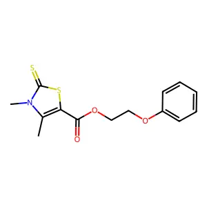 2-Phenoxyethyl 3,4-dimethyl-2-sulfanylidene-1,3-thiazole-5-carboxylate structure