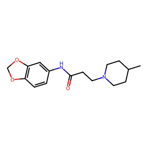 N-(1,3-benzodioxol-5-yl)-3-(4-methylpiperidin-1-yl)propanamide structure
