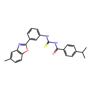 N-[[3-(5-methyl-1,3-benzoxazol-2-yl)phenyl]carbamothioyl]-4-propan-2-ylbenzamide structure