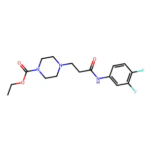 Ethyl 4-(3-((3,4-difluorophenyl)amino)-3-oxopropyl)piperazine-1-carboxylate structure
