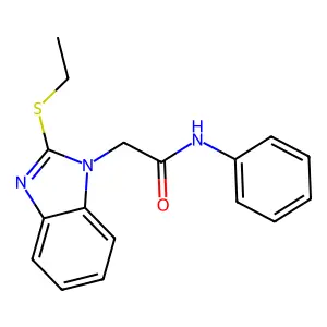 2-(2-ethylsulfanylbenzimidazol-1-yl)-N-phenylacetamide structure