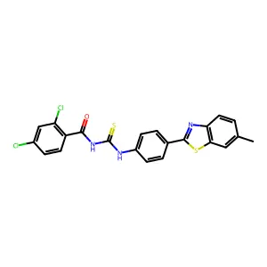 2,4-dichloro-N-[[4-(6-methyl-1,3-benzothiazol-2-yl)phenyl]carbamothioyl]benzamide structure