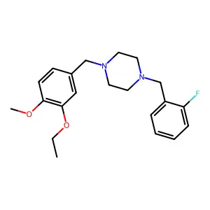 1-[(3-Ethoxy-4-methoxyphenyl)methyl]-4-[(2-fluorophenyl)methyl]piperazine structure