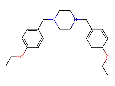 1,4-Bis[(4-ethoxyphenyl)methyl]piperazine structure