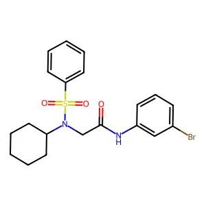 2-[benzenesulfonyl(cyclohexyl)amino]-N-(3-bromophenyl)acetamide structure