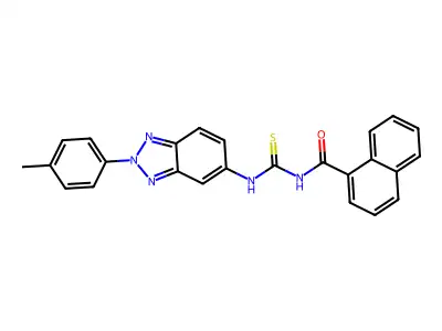 N-[[2-(4-methylphenyl)benzotriazol-5-yl]carbamothioyl]naphthalene-1-carboxamide structure