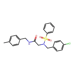 N~2~-(4-chlorobenzyl)-N-(4-methylbenzyl)-N~2~-(phenylsulfonyl)glycinamide structure