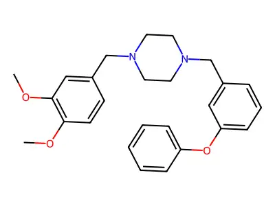 1-[(3,4-Dimethoxyphenyl)methyl]-4-[(3-phenoxyphenyl)methyl]piperazine structure