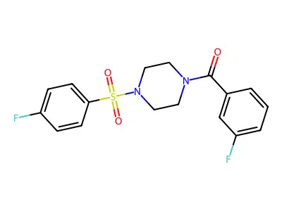 (3-Fluorophenyl)-[4-(4-fluorophenyl)sulfonylpiperazin-1-yl]methanone structure