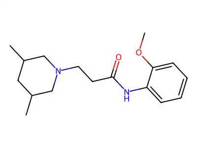 3-(3,5-dimethylpiperidin-1-yl)-N-(2-methoxyphenyl)propanamide structure