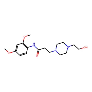 N-(2,4-dimethoxyphenyl)-3-[4-(2-hydroxyethyl)piperazin-1-yl]propanamide structure