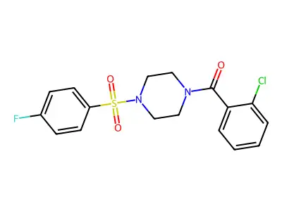 (2-Chlorophenyl)-[4-(4-fluorophenyl)sulfonylpiperazin-1-yl]methanone structure