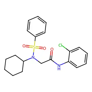 2-[benzenesulfonyl(cyclohexyl)amino]-N-(2-chlorophenyl)acetamide structure
