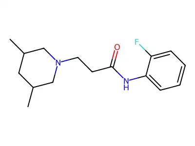 3-(3,5-dimethylpiperidin-1-yl)-N-(2-fluorophenyl)propanamide structure