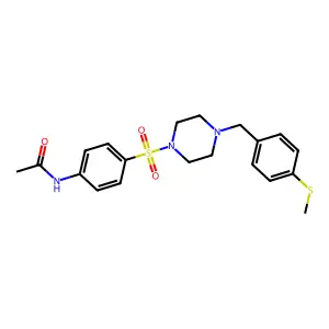 N-[4-[4-[(4-methylsulfanylphenyl)methyl]piperazin-1-yl]sulfonylphenyl]acetamide structure