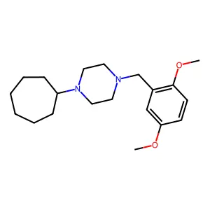 1-Cycloheptyl-4-[(2,5-dimethoxyphenyl)methyl]piperazine structure