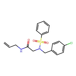 2-[benzenesulfonyl-[(4-chlorophenyl)methyl]amino]-N-prop-2-enylacetamide structure