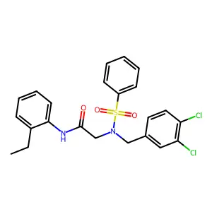 2-[benzenesulfonyl-[(3,4-dichlorophenyl)methyl]amino]-N-(2-ethylphenyl)acetamide structure
