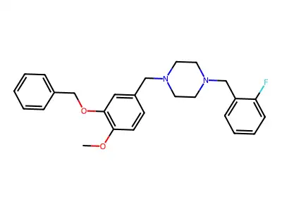 1-[3-(Benzyloxy)-4-methoxybenzyl]-4-(2-fluorobenzyl)piperazine structure