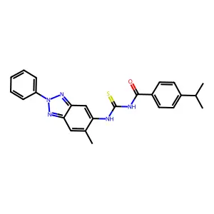 N-[(6-methyl-2-phenylbenzotriazol-5-yl)carbamothioyl]-4-propan-2-ylbenzamide structure