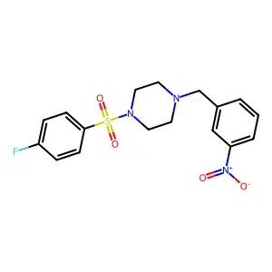 1-(4-Fluorophenyl)sulfonyl-4-[(3-nitrophenyl)methyl]piperazine structure