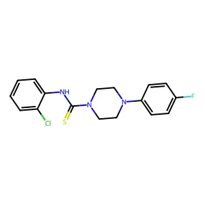 N-(2-chlorophenyl)-4-(4-fluorophenyl)piperazine-1-carbothioamide structure