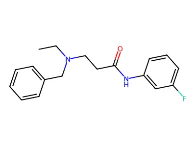 3-[benzyl(ethyl)amino]-N-(3-fluorophenyl)propanamide structure