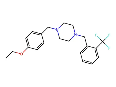 1-[(4-Ethoxyphenyl)methyl]-4-[[2-(trifluoromethyl)phenyl]methyl]piperazine structure