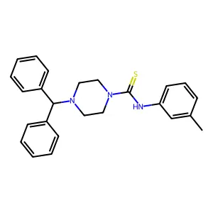 4-benzhydryl-N-(3-methylphenyl)piperazine-1-carbothioamide structure