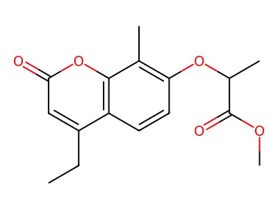 methyl 2-[(4-ethyl-8-methyl-2-oxo-2H-chromen-7-yl)oxy]propanoate structure