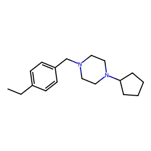 1-Cyclopentyl-4-[(4-ethylphenyl)methyl]piperazine structure