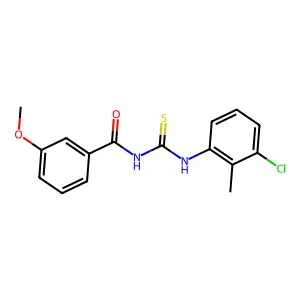 N-[(3-chloro-2-methylphenyl)carbamothioyl]-3-methoxybenzamide structure