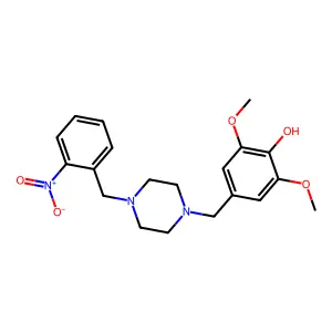 2,6-Dimethoxy-4-[[4-[(2-nitrophenyl)methyl]piperazin-1-yl]methyl]phenol structure