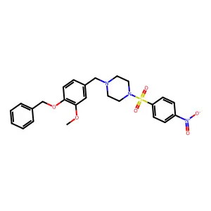 1-[(3-Methoxy-4-phenylmethoxyphenyl)methyl]-4-(4-nitrophenyl)sulfonylpiperazine structure