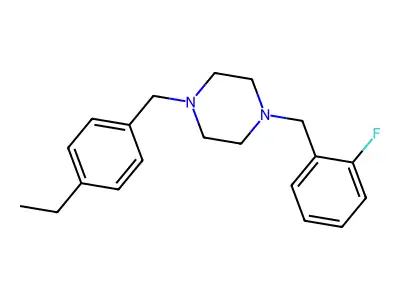 1-(4-Ethylbenzyl)-4-(2-fluorobenzyl)piperazine structure