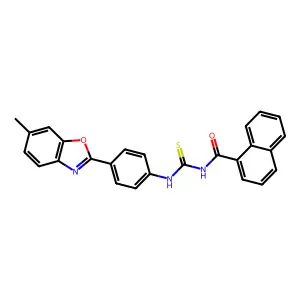 N-[[4-(6-methyl-1,3-benzoxazol-2-yl)phenyl]carbamothioyl]naphthalene-1-carboxamide structure