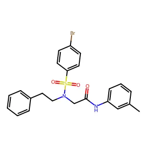 2-[[(4-bromophenyl)sulfonyl](2-phenylethyl)amino]-N-(3-methylphenyl)acetamide structure