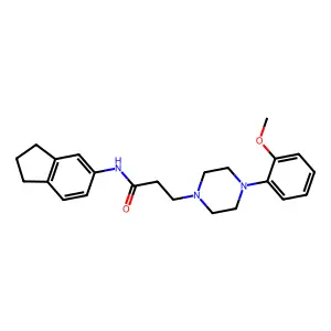 N-(2,3-dihydro-1H-inden-5-yl)-3-[4-(2-methoxyphenyl)piperazin-1-yl]propanamide structure