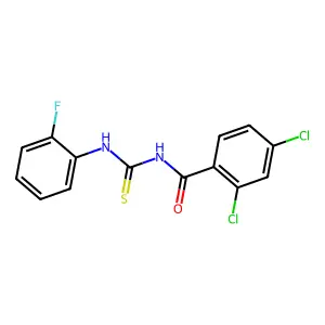 2,4-dichloro-N-[(2-fluorophenyl)carbamothioyl]benzamide structure