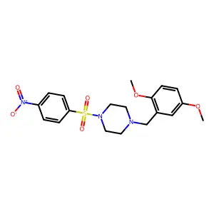1-[(2,5-Dimethoxyphenyl)methyl]-4-(4-nitrophenyl)sulfonylpiperazine structure