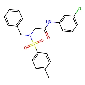 2-[benzyl-(4-methylphenyl)sulfonylamino]-N-(3-chlorophenyl)acetamide structure